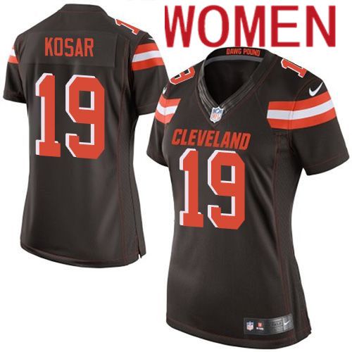 Women Cleveland Browns 19 Bernie Kosar Nike Brown Game NFL Jersey